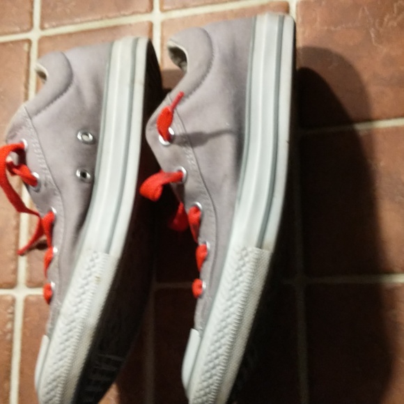 Converse girls size 4 Chuck Taylor All Star gray casual sneaker shoe log… - Picture 5 of 10